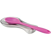 mDesign Reposa cucharas de cocina – Firme soporte metalico para herramientas de cocina como cucharones- cucharas de…